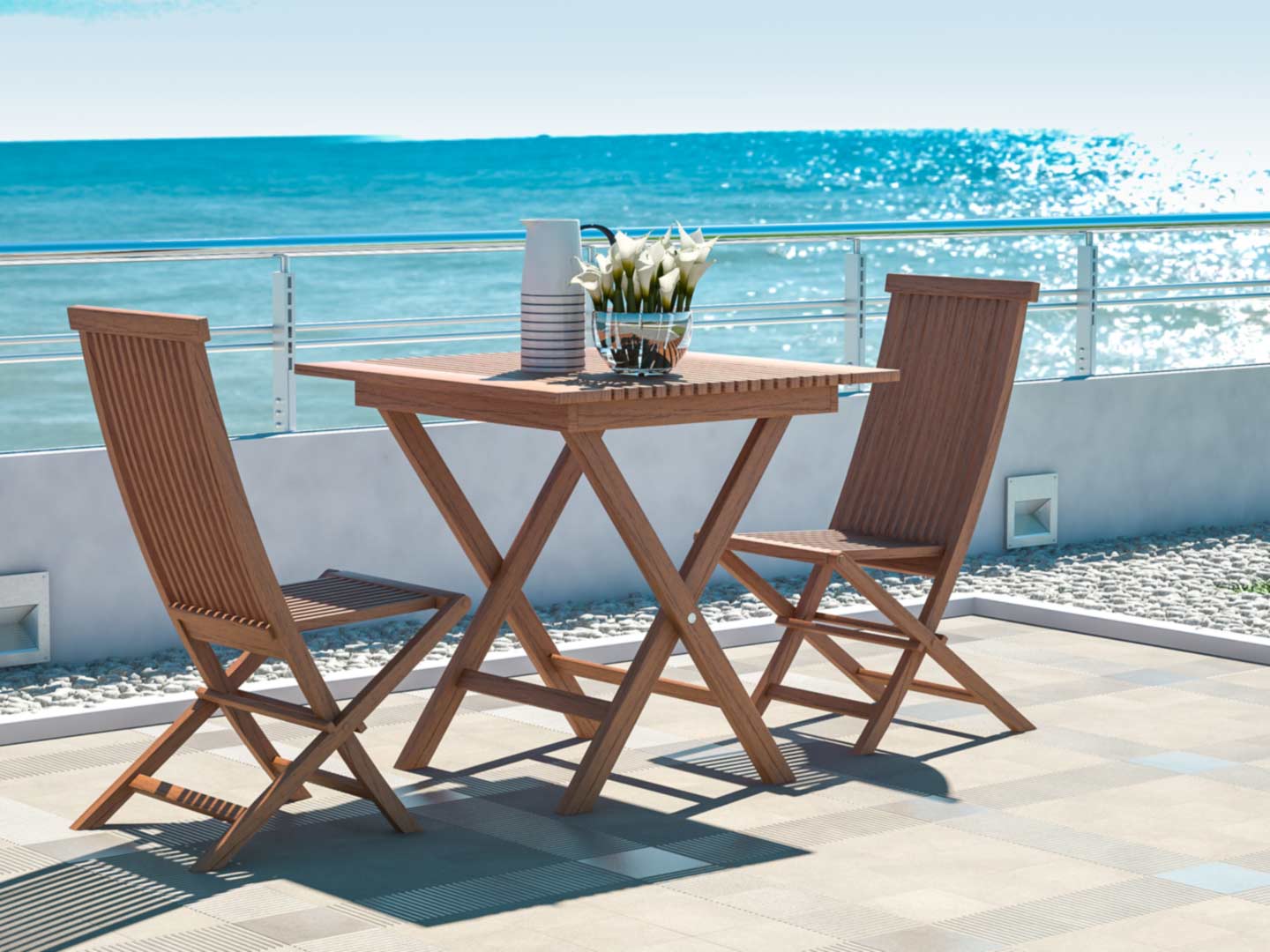 Bois Ensemble table et chaises Naomi S